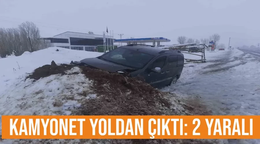 Kamyonet yoldan çıktı: 2 yaralı