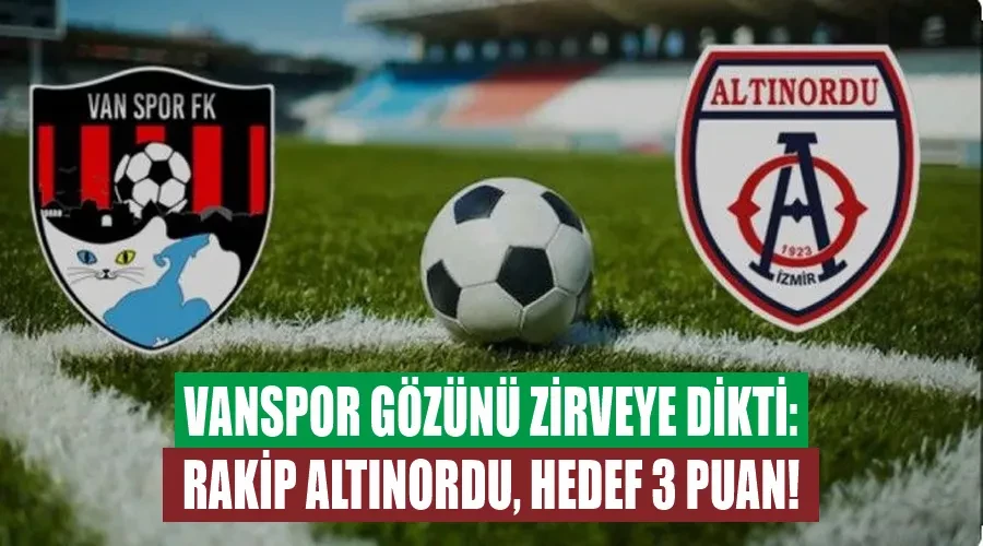 Vanspor Gözünü Zirveye Dikti: Rakip Altınordu, Hedef 3 Puan!