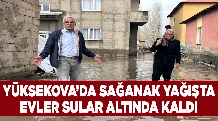 Yüksekova’da sağanak yağışta evler sular altında kaldı