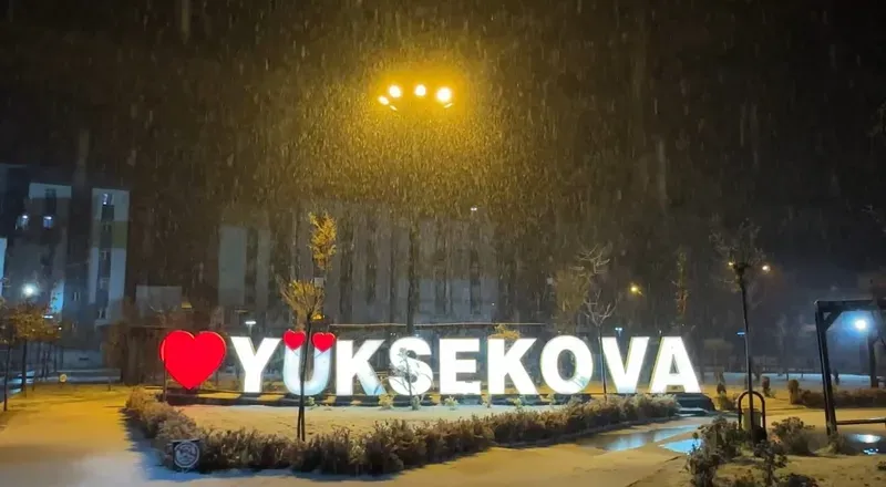 Yüksekova’da lapa lapa kar yağışı