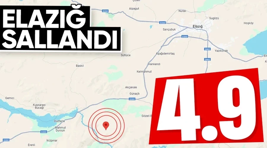 Elazığ’da 4,9 büyüklüğünde deprem
