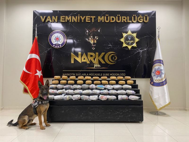 Van polisi bir kamyonda 52 kilo 200 gram toz esrar ele geçirdi