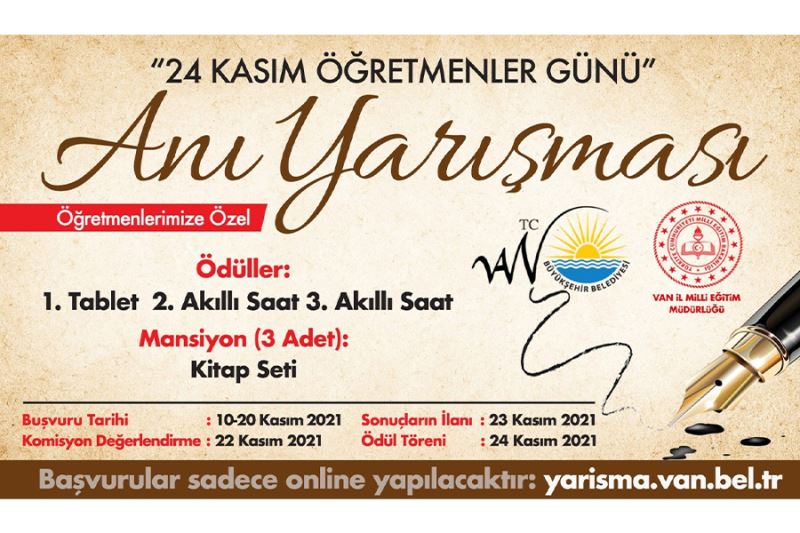 Van Büyükşehir Belediyesinin anı yarışması sonuçları açıklandı