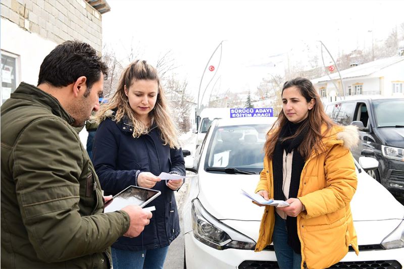 Çatak’ta ilk kez direksiyon sınavı yapıldı