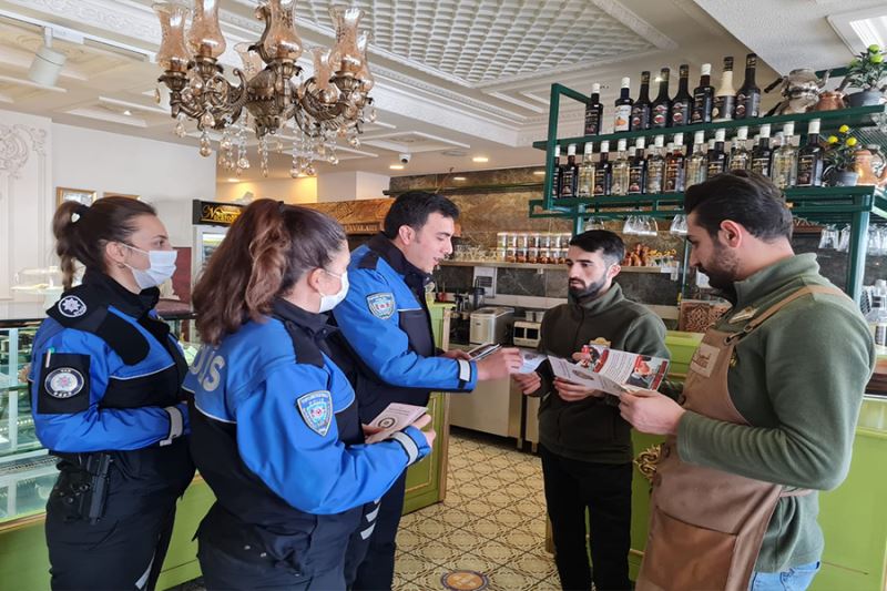 Van polisinden esnafı bilgilendirme çalışması