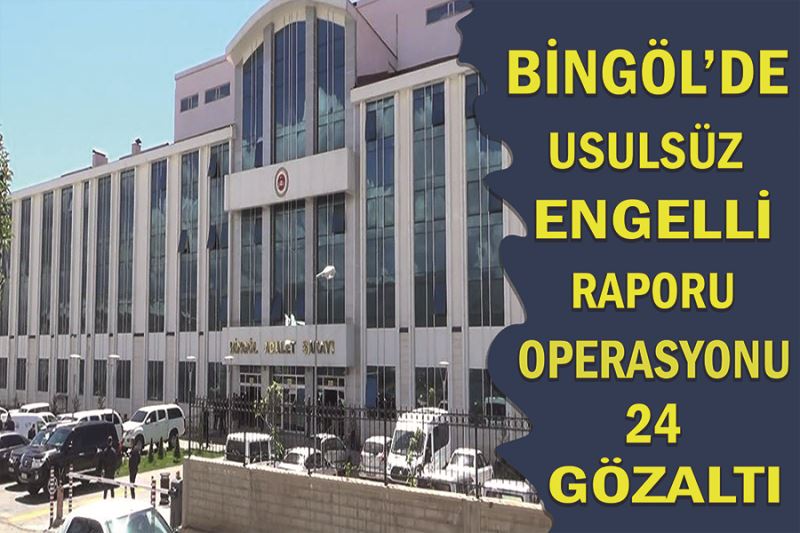 Bingöl’de usulsüz engelli raporu operasyonu 24 gözaltı