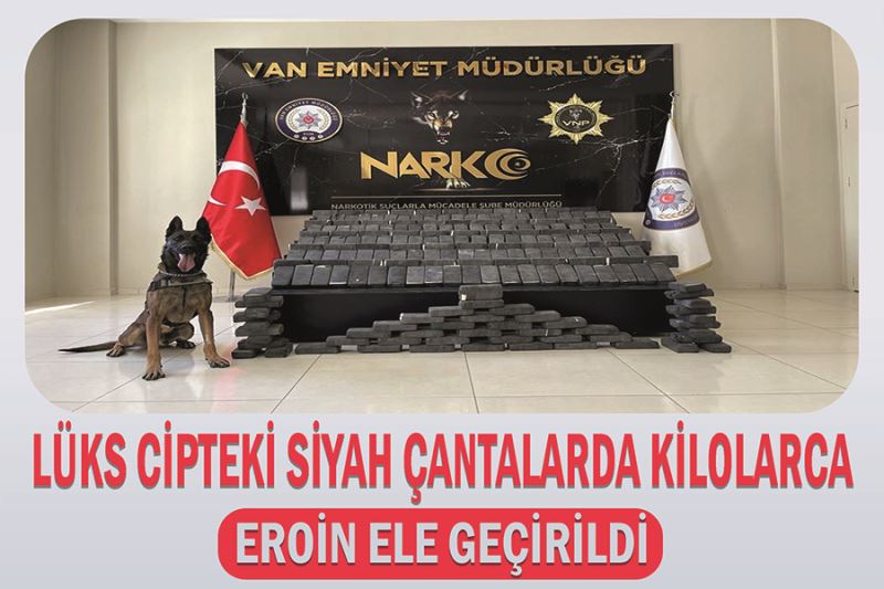 Lüks cipteki siyah çantalarda kilolarca eroin ele geçirildi