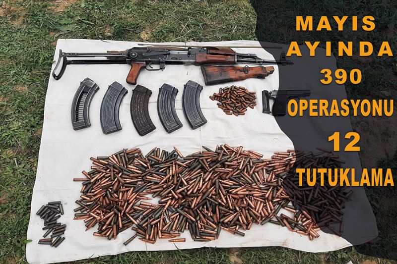 Mayıs ayında 390 terör operasyonu 12 tutuklama